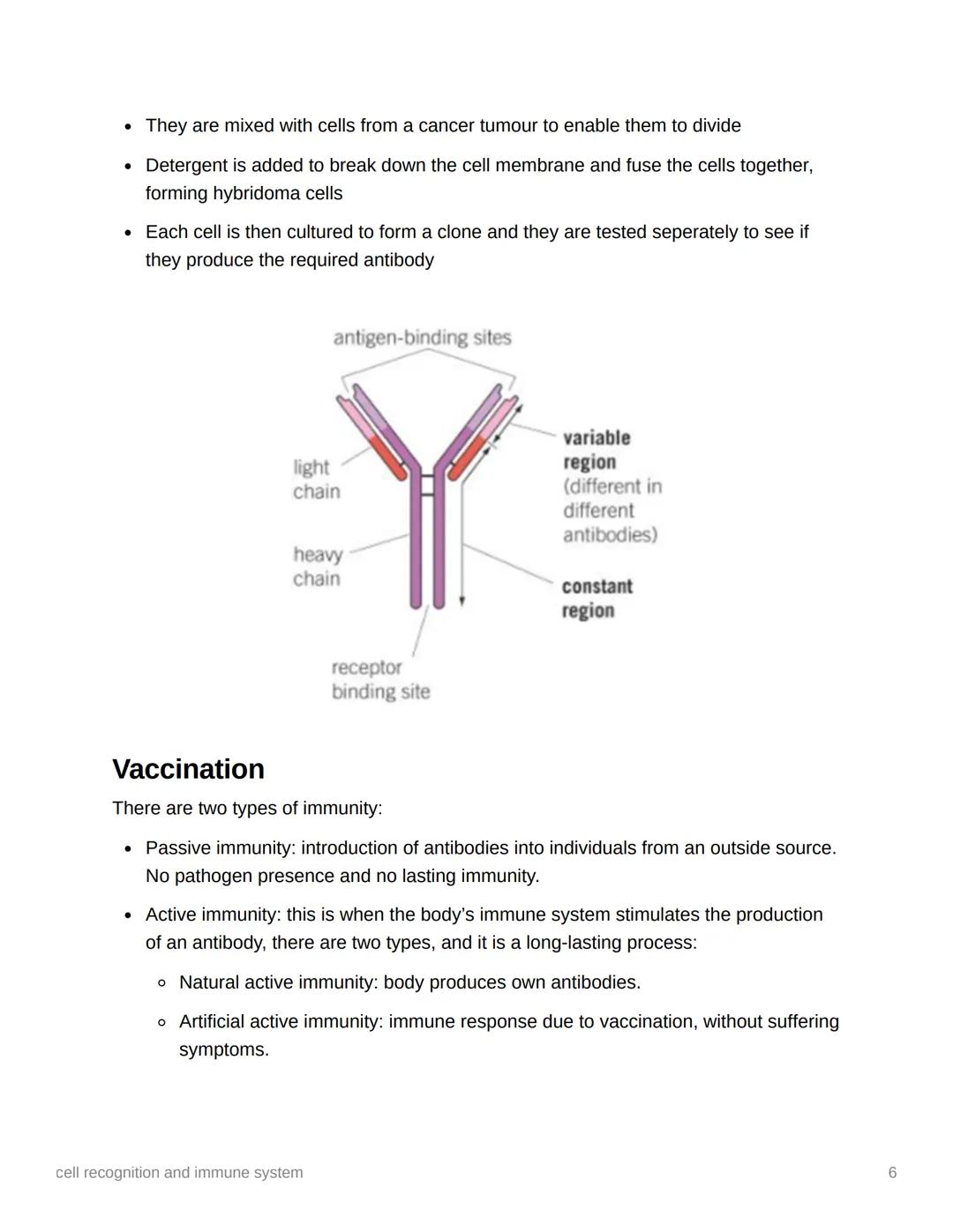 cell recognition and immune
system
Ⓒ Knowledge
→ Year
once
5050
Year 1
Immunity is when the body is prepared for a second encounter with a c