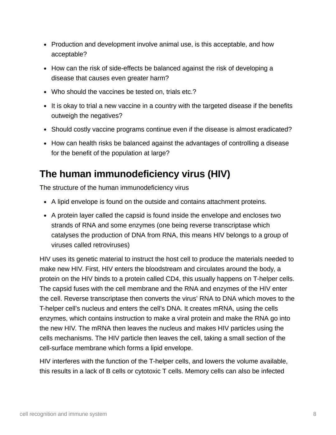 cell recognition and immune
system
Ⓒ Knowledge
→ Year
once
5050
Year 1
Immunity is when the body is prepared for a second encounter with a c