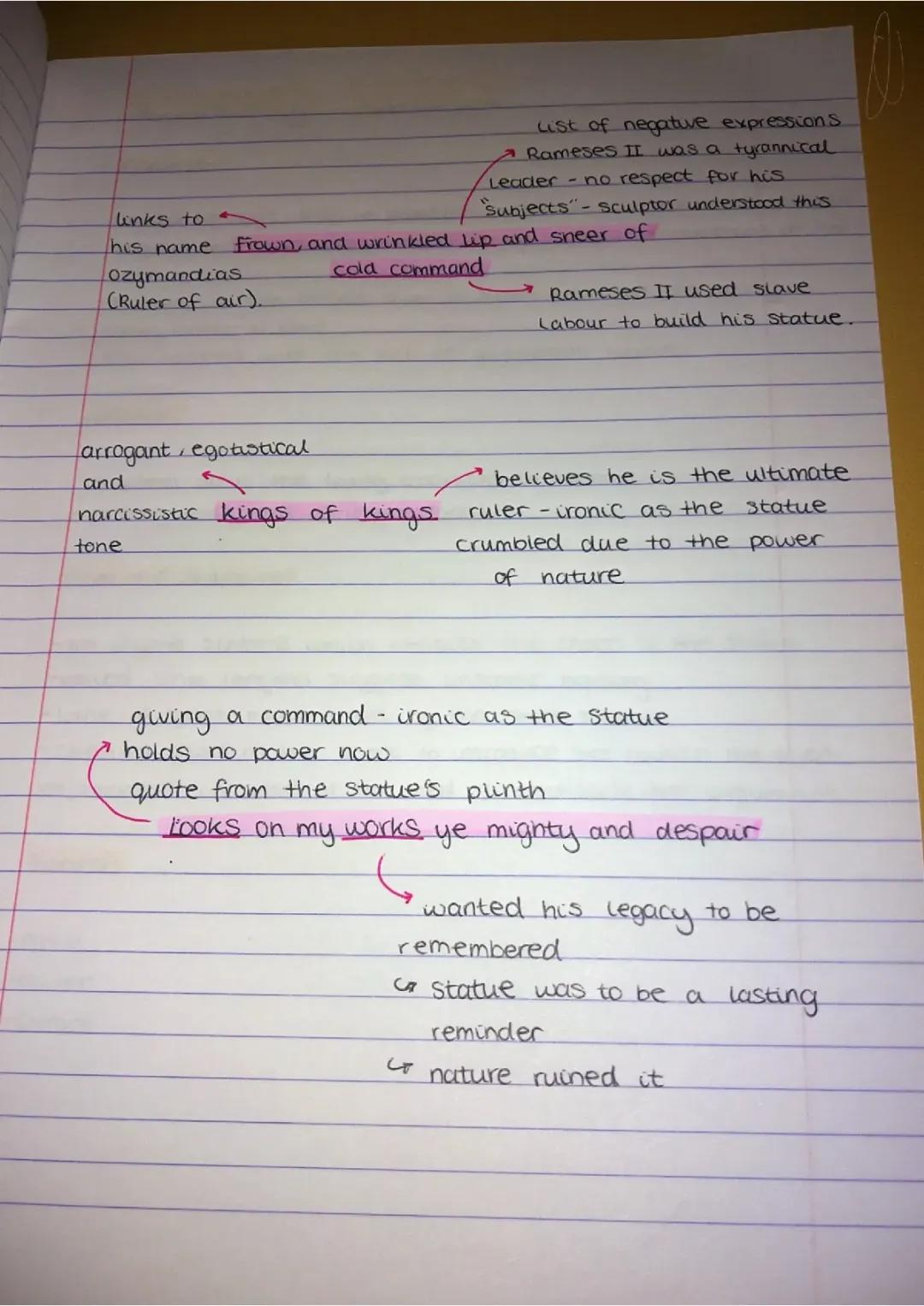 Ozymandias key quotes analysis