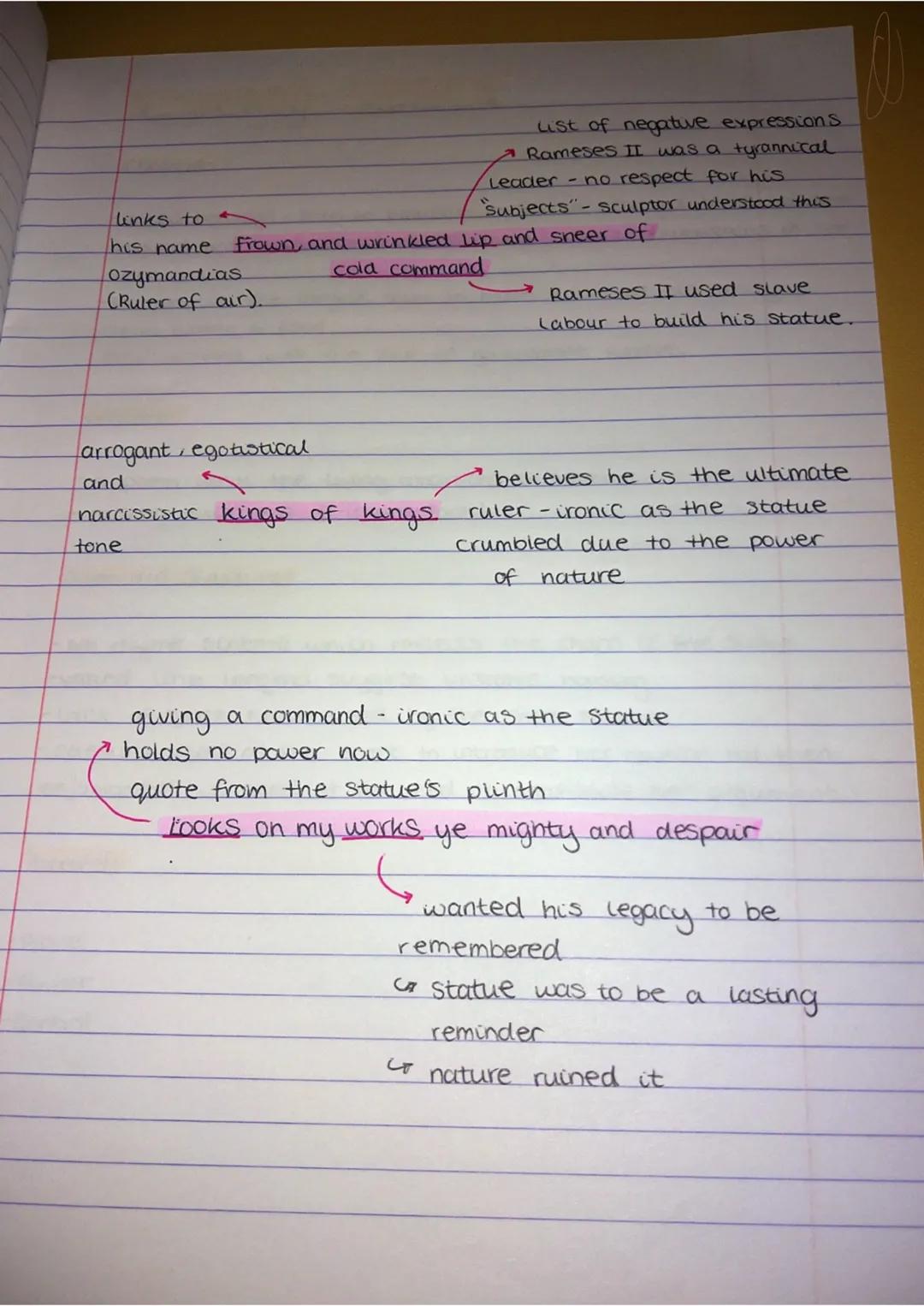 List of negative expression S
Rameses II was a tyrannical
Leader - no respect for his
subjects" - sculptor understood this
links to
This nam