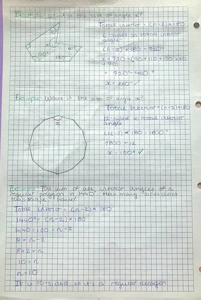 Interior and exterior Angles of a Polygon
~Polygon ~
Polygon comes from Greek.
A polygon more sides.
is a two-dimensional shape with
A pougo
