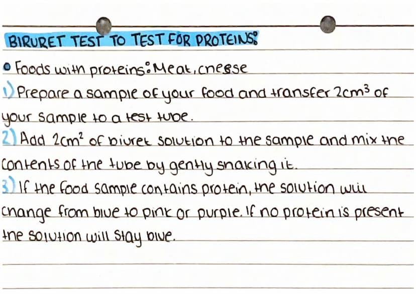 Food tests
BENEDICTS TEST TO TEST GLUCOSE:
• Foods with glucose: biscuits, cereal, bread.
Prepare a food sample and transfer Scm³ into a tes