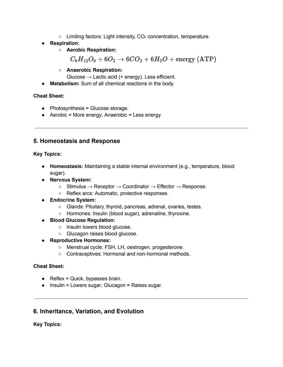 # AQA GCSE Biology Notes and Cheat Sheet

1. Cell Biology

Key Topics:

*   Cell Structure:
    *   Animal Cells: Nucleus, cytoplasm, cell m