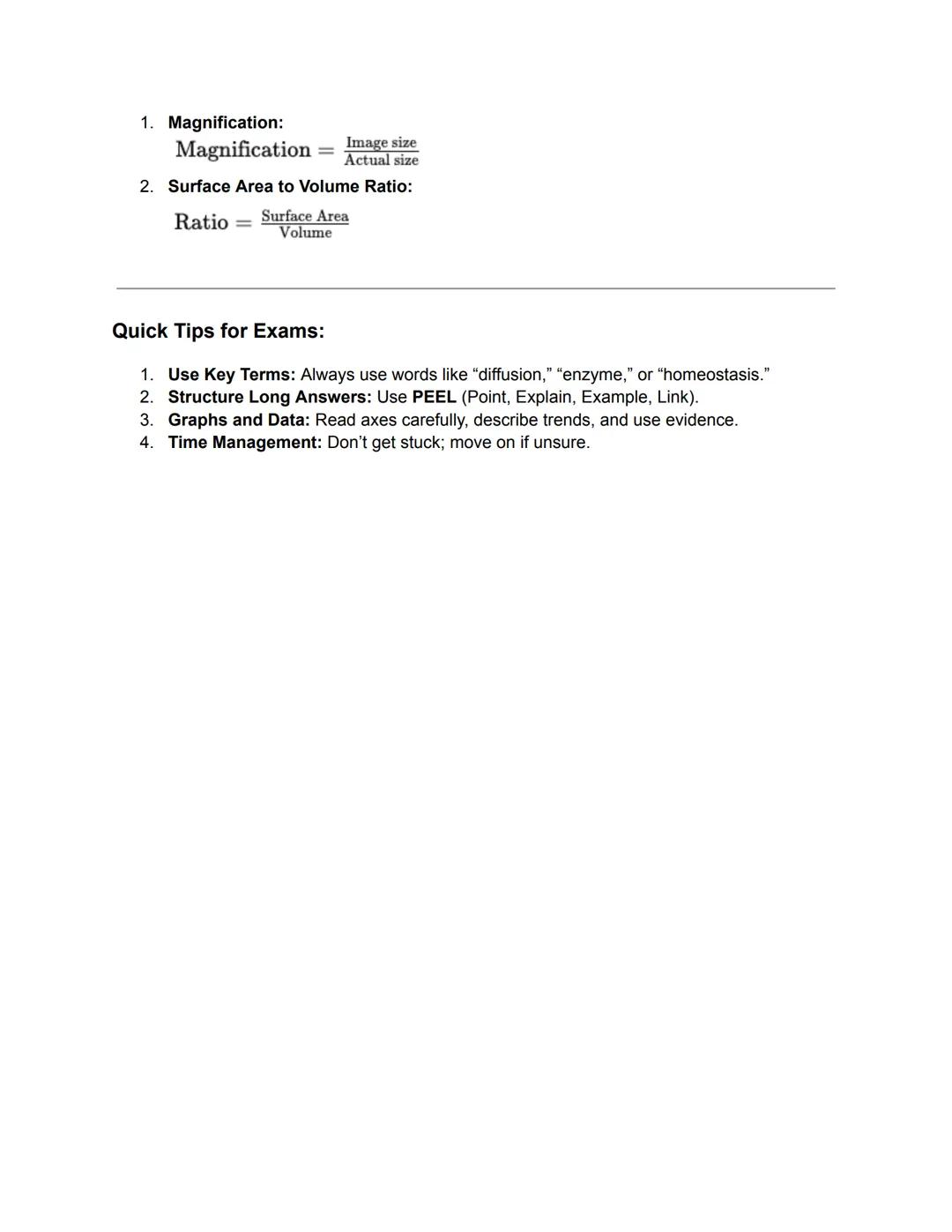 # AQA GCSE Biology Notes and Cheat Sheet

1. Cell Biology

Key Topics:

*   Cell Structure:
    *   Animal Cells: Nucleus, cytoplasm, cell m