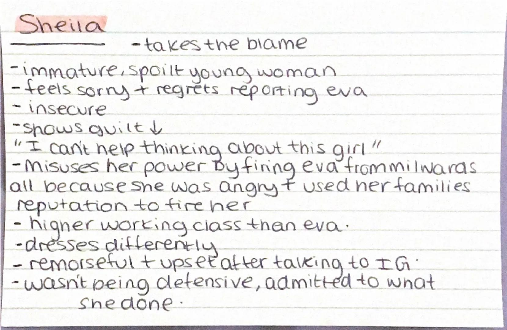 Inspector Goole
-pragmatic
·Pusny
dedicated
senous
-secretive
↳having an unaturally morbid
fascination with death / disaster?
mysterious
int