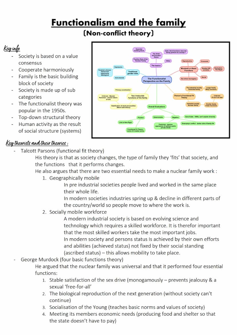 
<p>Functionalism is a non-conflict theory that views society as being based on a value consensus, where individuals cooperate harmoniously.