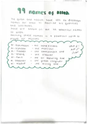 Know ISLAM BELIEFS GCSE RS NOTES thumbnail