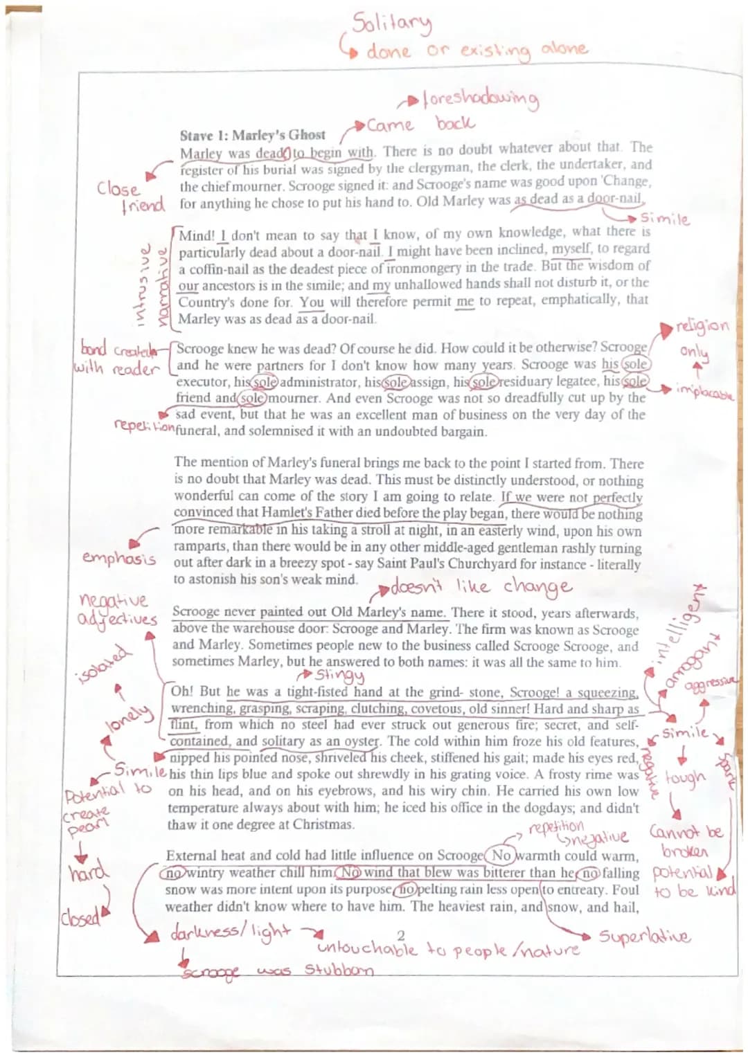 A Christmas Carol Stave 1 Annotations PDF: Quotes, Summary & Analysis