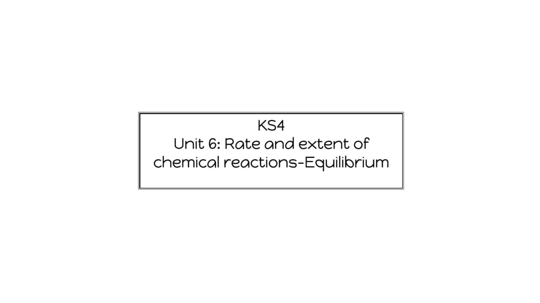 GCSE Rates of Reaction