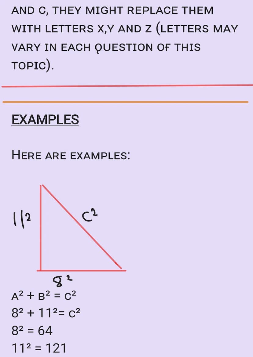 PYTHAGORAS' THEOREM
SO, WHAT IS PYTHAGOTAS' THEOREM?
IT IS THE FUNDAMENTAL OF EUCLIDIAN
GEOMETRY BETWEEN THREE SIDES OF
A RIGHT ANGLE TRIANG