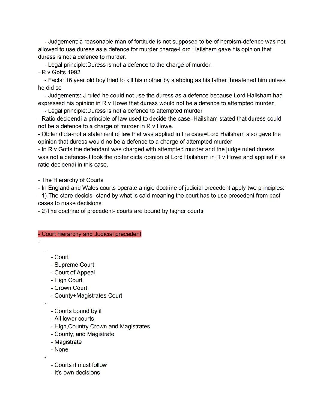 # Judicial Precedent-Revision

- How is the law expressed?→The law is expressed through statutes and common law
- What is Judicial precedent