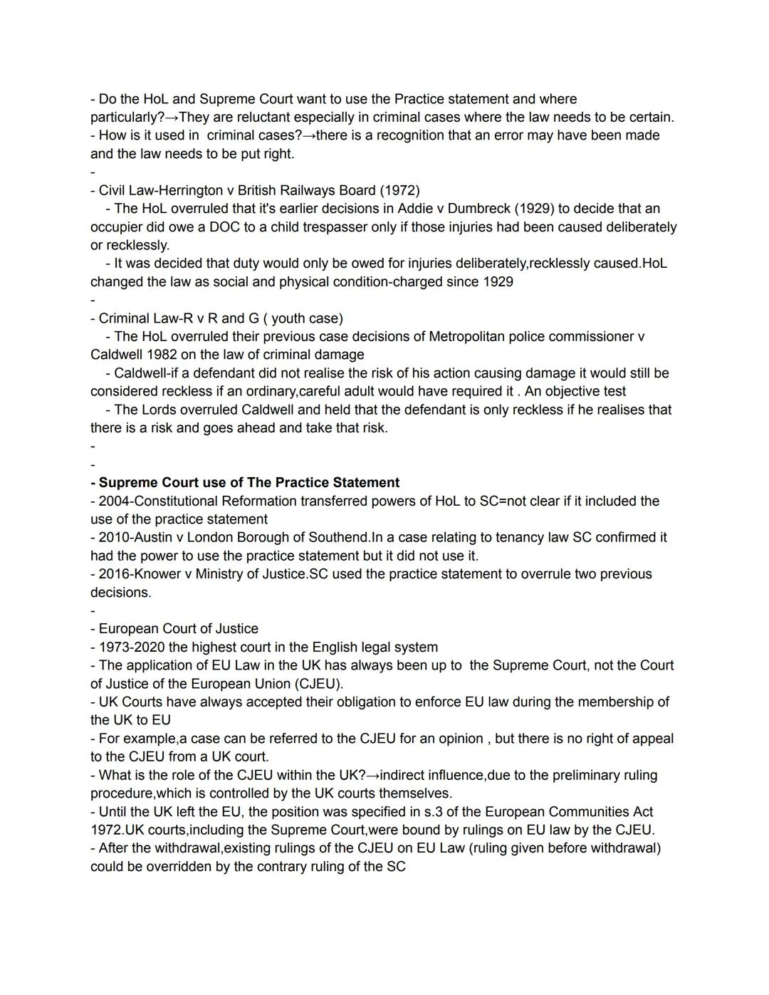 # Judicial Precedent-Revision

- How is the law expressed?→The law is expressed through statutes and common law
- What is Judicial precedent
