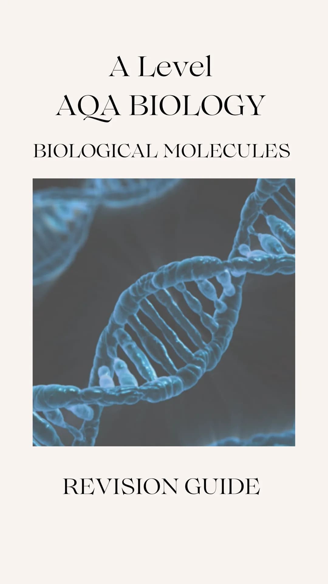 A Level
AQA BIOLOGY
BIOLOGICAL MOLECULES
REVISION GUIDE Made up of
monosaccharides
Carbohydrates i
✓
Function as a source of
energy (glucose