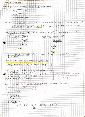 Know Inverse Functions notes  thumbnail