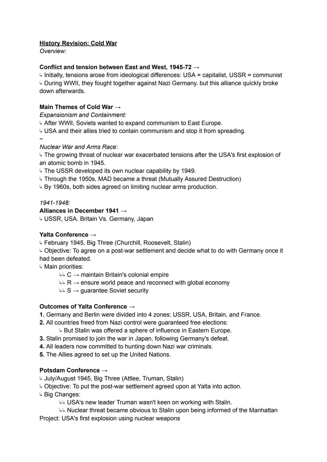 Ultimate Cold War Revision Notes (1945-72) PDF for GCSE Students