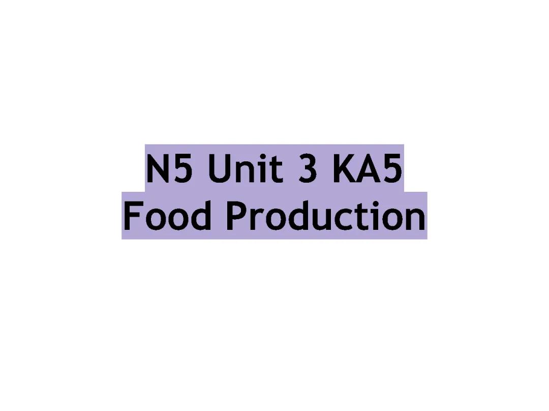 food production