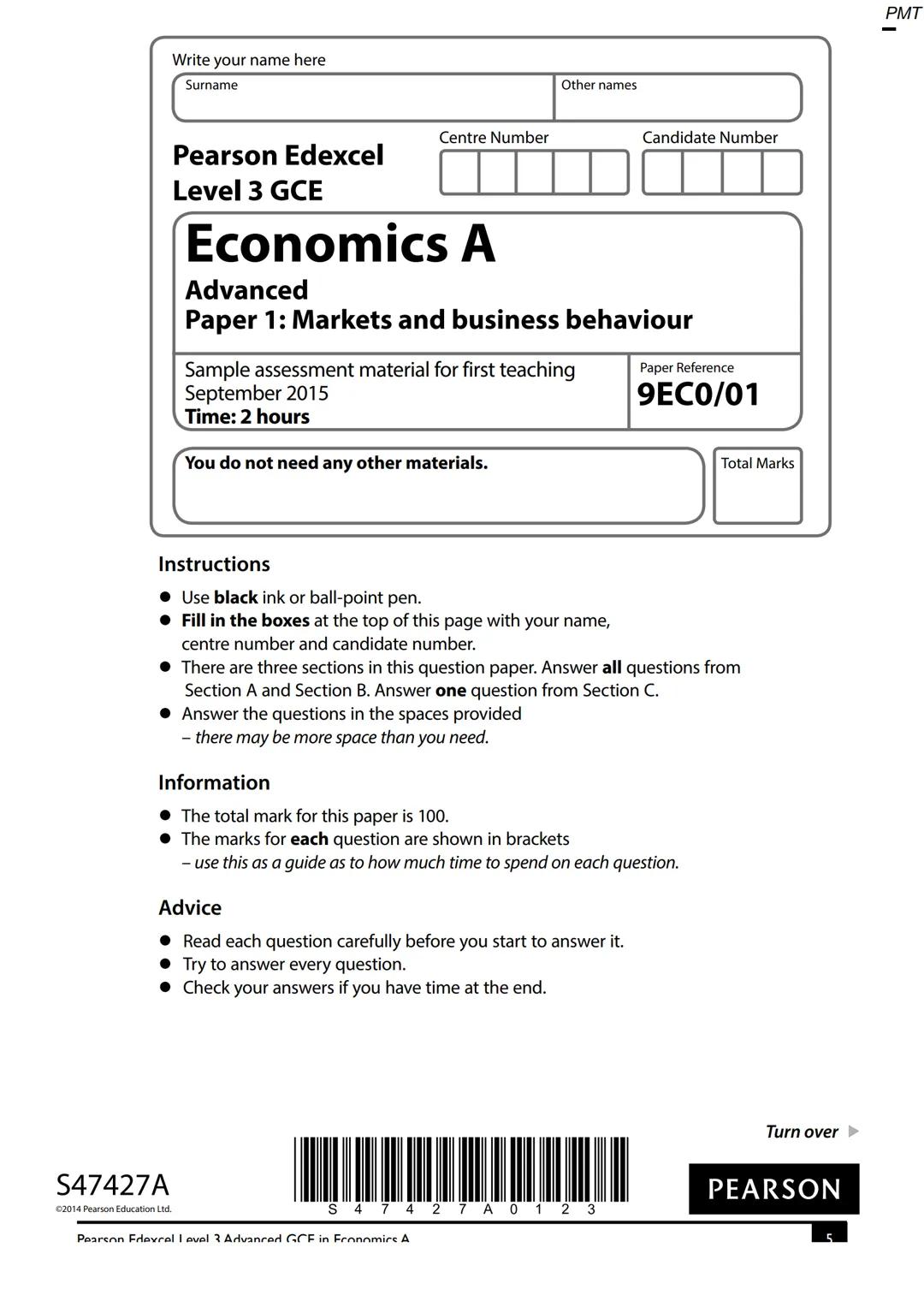 Edexcel Level 3 Economics Past Papers and Answers PDF