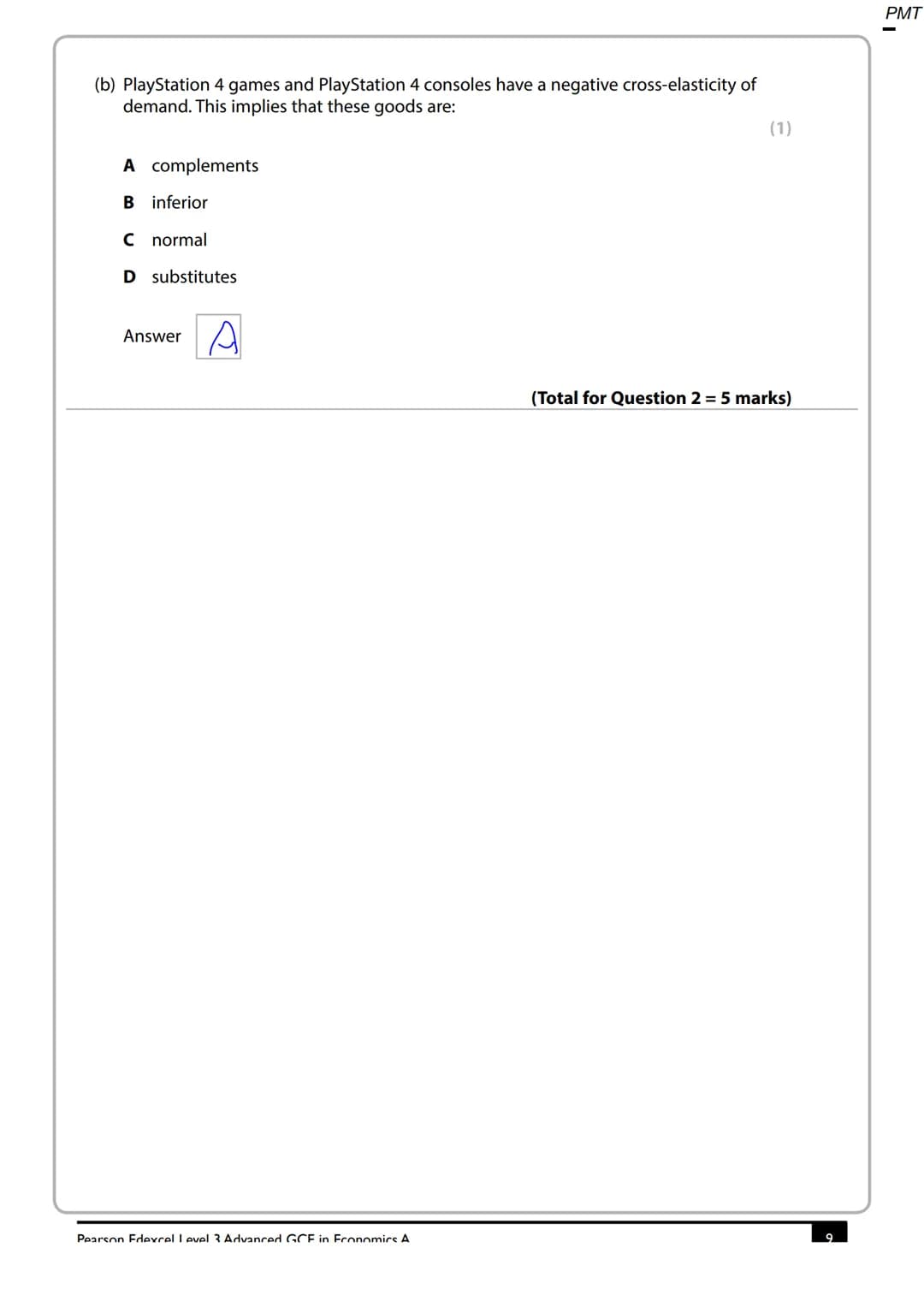 Write your name here
Surname
Centre Number
Pearson Edexcel
Level 3 GCE
Economics A
S47427A
©2014 Pearson Education Ltd.
Other names
Advanced