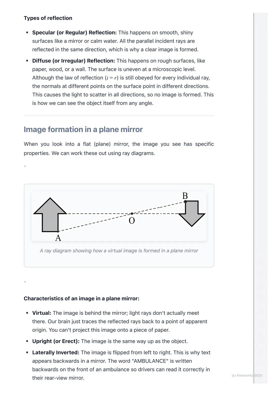 # Reflection of Light

An introduction to reflection

Reflection is what happens when light bounces off a surface. It's the reason
we can se