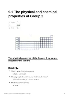 Know 9.1 Physical and Chemical Properties of Group 2 Elements thumbnail