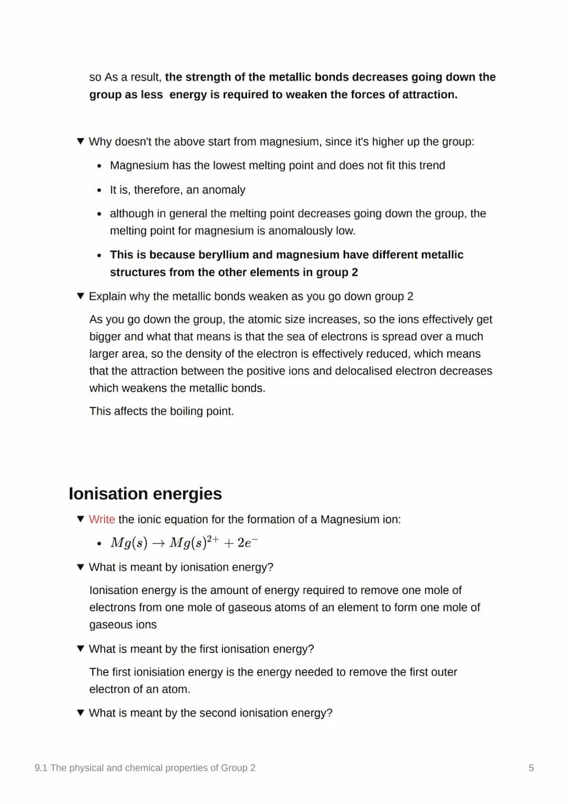 9.1 The physical and chemical
properties of Group 2
Notion
Anki
Done
Be
Mg
Ca
Sr
Ba
Ra
The physical properties of the Group+ 2 elements,
mag