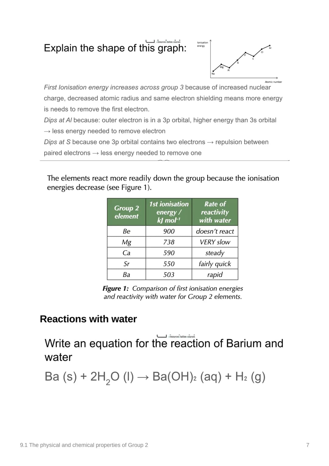 9.1 The physical and chemical
properties of Group 2
Notion
Anki
Done
Be
Mg
Ca
Sr
Ba
Ra
The physical properties of the Group+ 2 elements,
mag