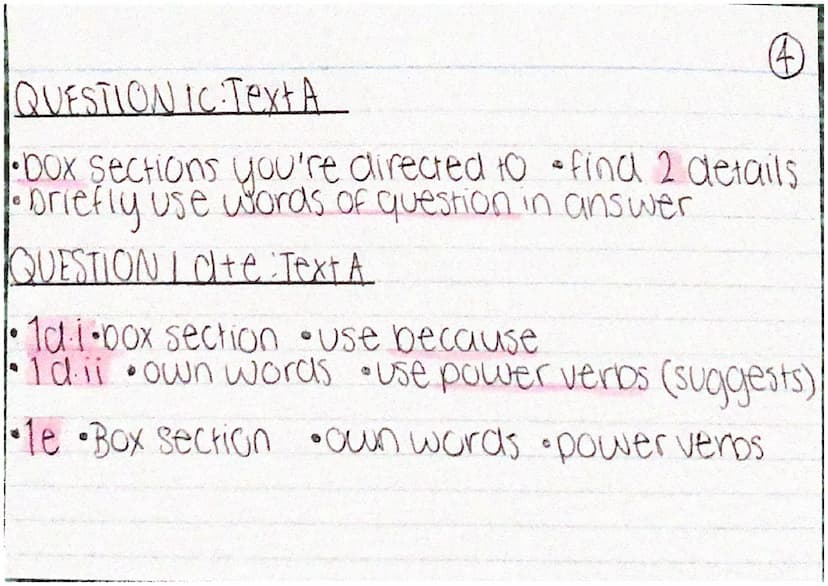 Top tips.
• if a paragraph is mentioned, box it
'Use your own words' = paraphrasel re-writel
fina synonym.
for Q3 have THREE highlighters QU