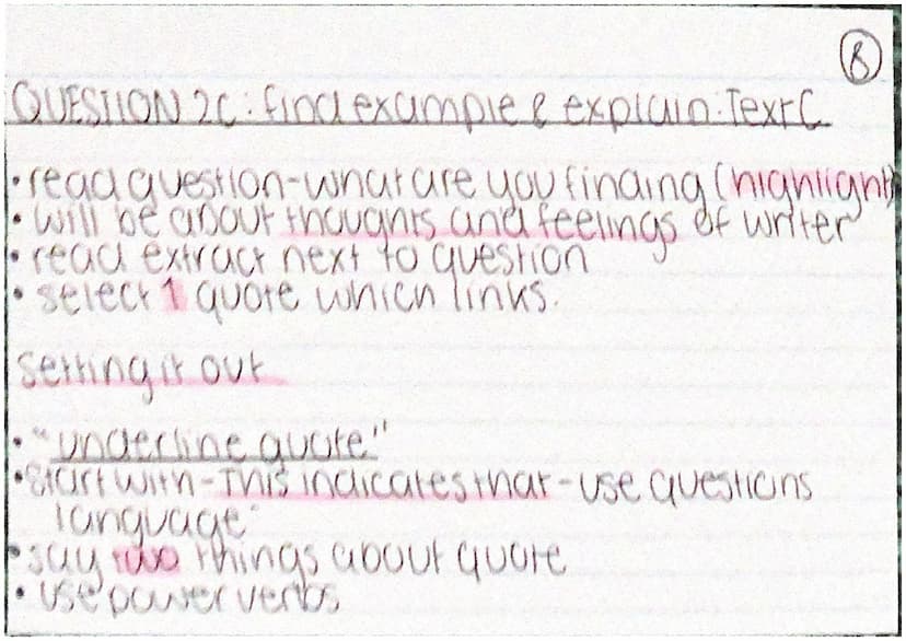 Top tips.
• if a paragraph is mentioned, box it
'Use your own words' = paraphrasel re-writel
fina synonym.
for Q3 have THREE highlighters QU