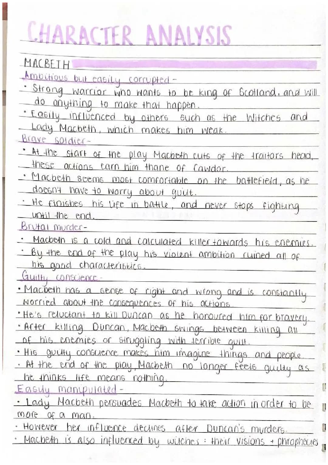 Understanding Macbeth Characters: Analysis and Traits