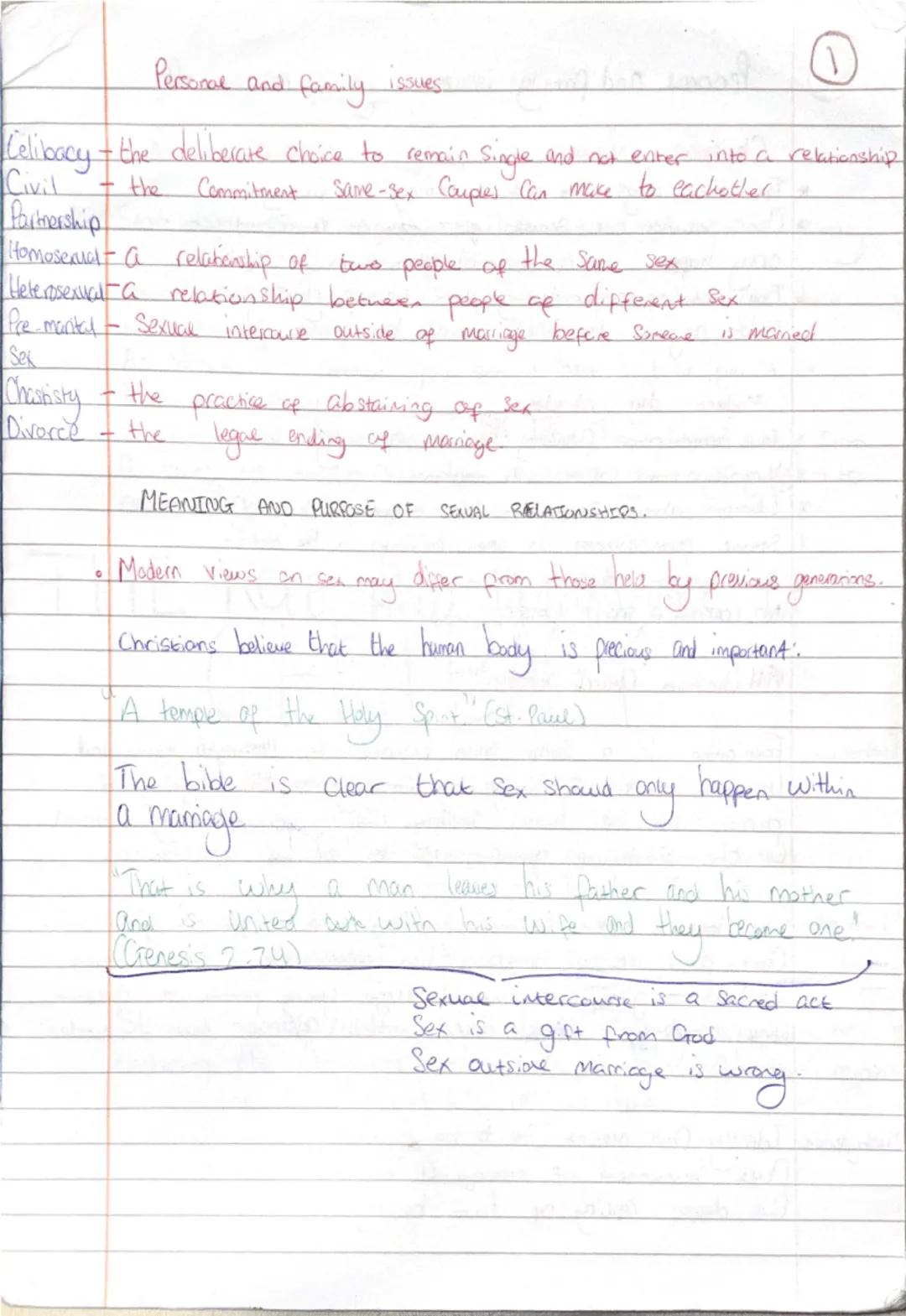 Personal and family issues.

1

Celibacy the deliberate choice to remain Single and not enter into a relationship
Civil the Commitment Same-