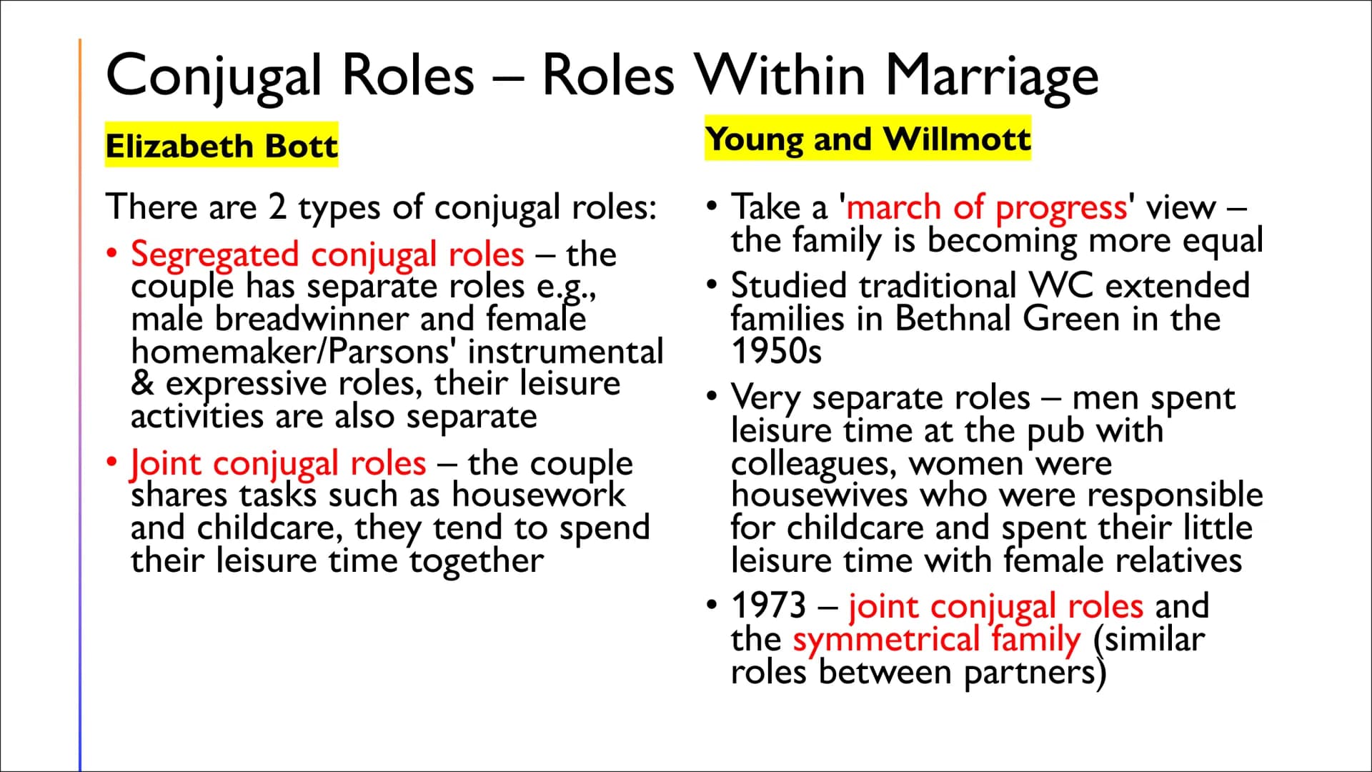 DOMESTIC
DIVISION OF
LABOUR
By Khadijah
+ +
Parsons'
View
●
Husband has an instrumental role -
success at work means he can financially
supp