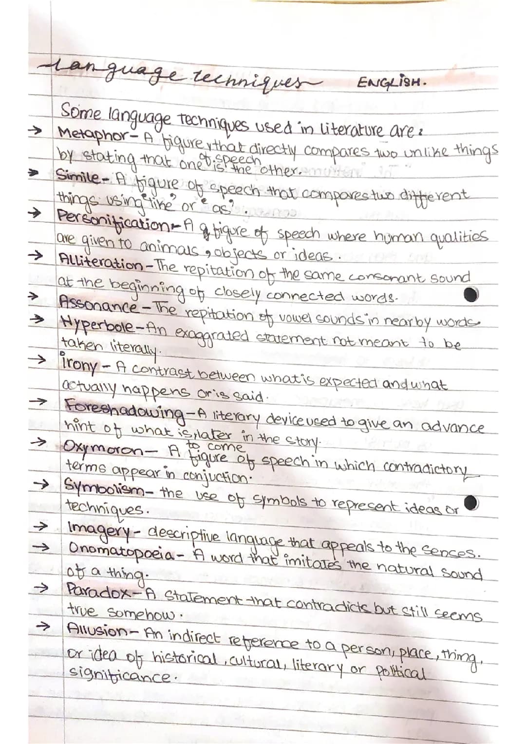 English LANGUAGE Techniques