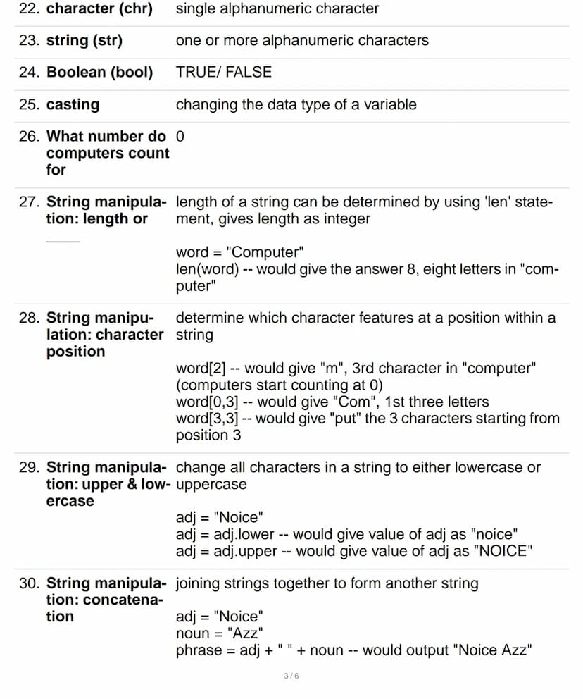 1. 3 basic program- sequence
ming constructs selection
iteration
2. Sequence
3. iteration
4. 2 types of itera-
tion
5. How does selec-
tion 
