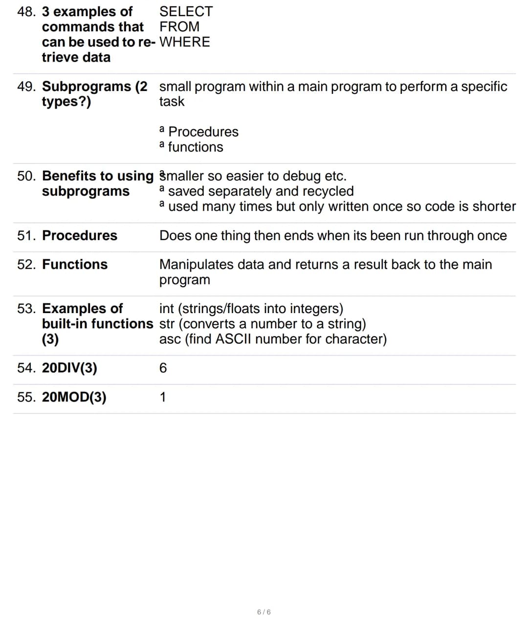 1. 3 basic program- sequence
ming constructs selection
iteration
2. Sequence
3. iteration
4. 2 types of itera-
tion
5. How does selec-
tion 