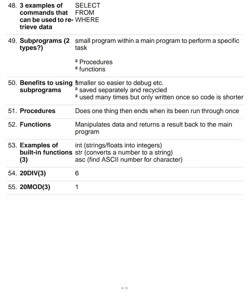 1. 3 basic program- sequence
ming constructs selection
iteration
2. Sequence
3. iteration
4. 2 types of itera-
tion
5. How does selec-
tion 