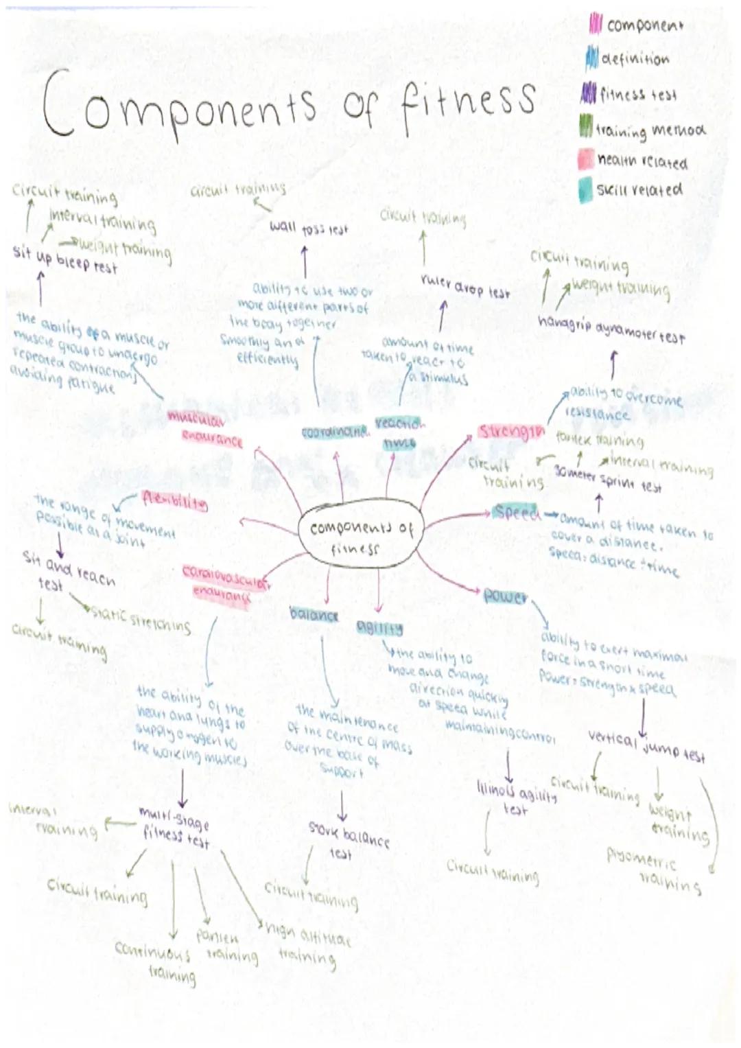 Components of fitness
circuit training
interval training
1
sit up bleep rest
weight training
the ability of a muscle or
muscle group to unde