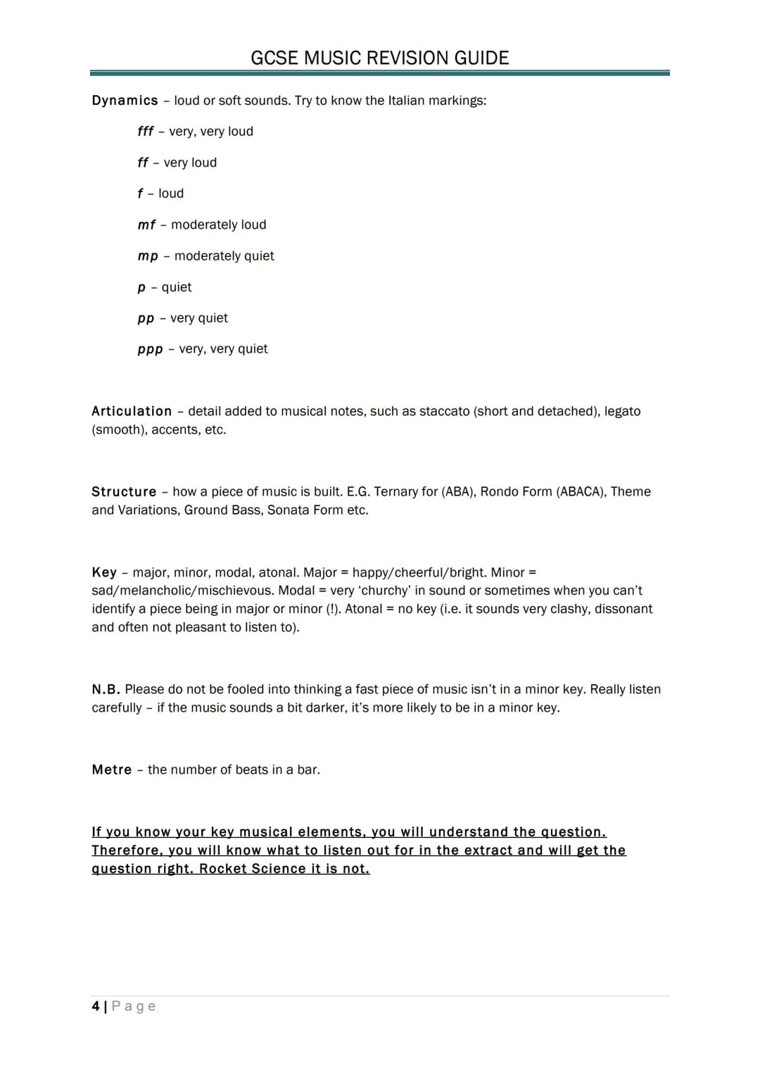 
<p>There are examples of different styles of music that demonstrate the elements from each Area of Study on this website to accompany this 