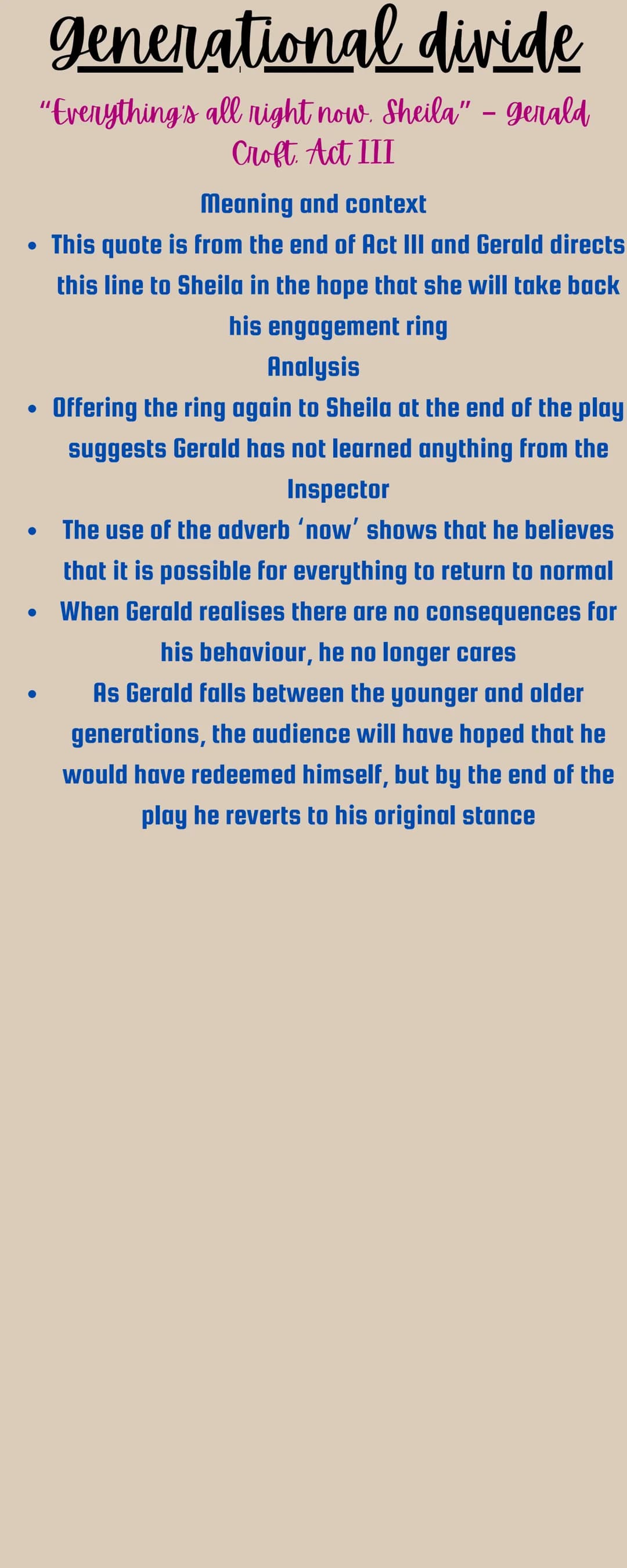 An Inspector Calls
Quotes
Below are all of the themes from An
Inspector Calls, a Reason why Priestly
has done this, quotes from AIC and how
