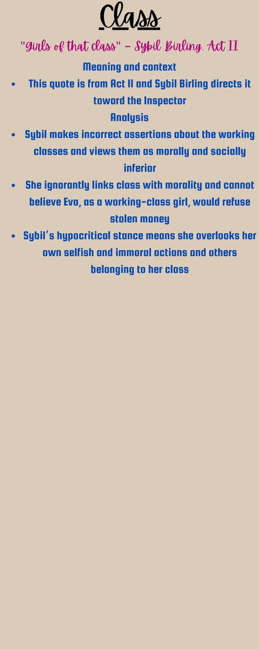 An Inspector Calls
Quotes
Below are all of the themes from An
Inspector Calls, a Reason why Priestly
has done this, quotes from AIC and how
