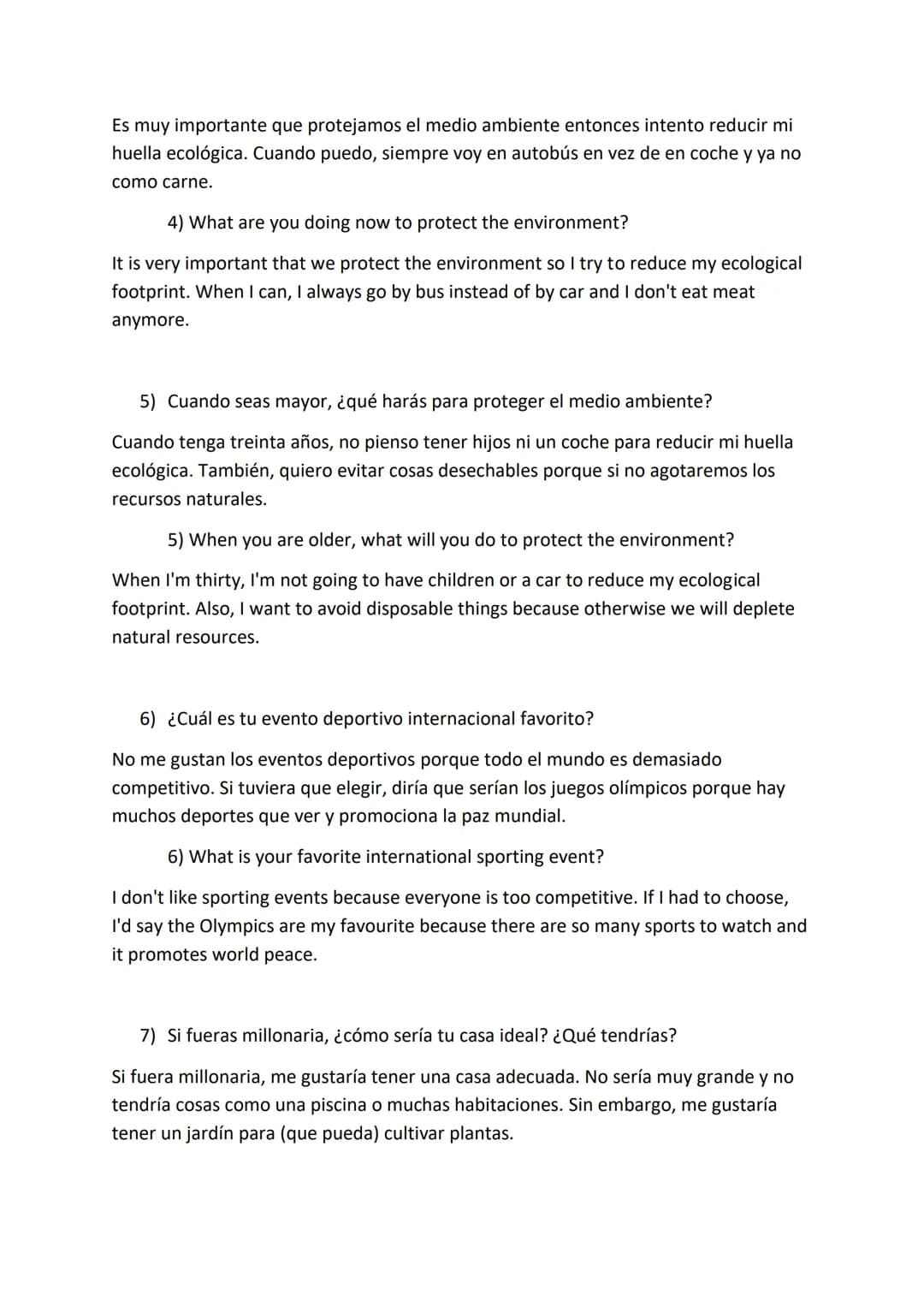 Spanish GCSE Conversation - Environment and global dimension
1) ¿Cuáles crees tú que son los problemas más serios en el mundo hoy en día?
Pi