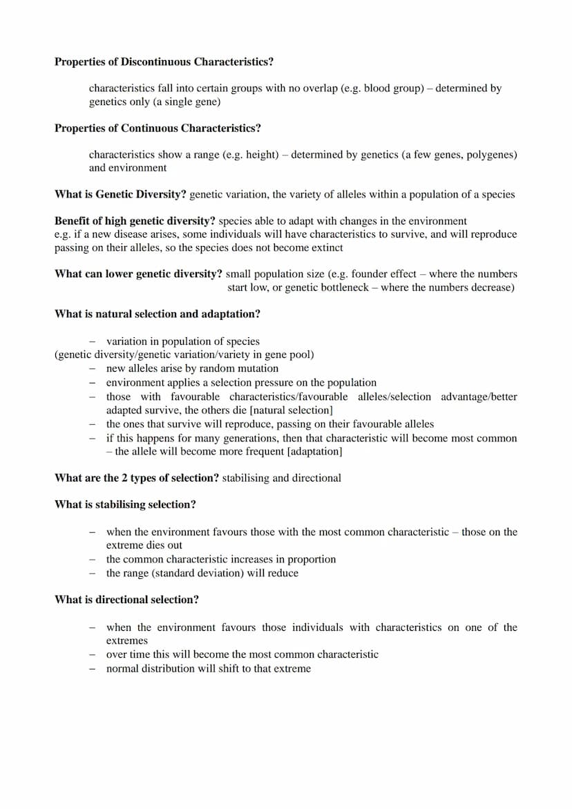 Module 4 (Diversity) Revision Notes
What is Biodiversity?
variety in an ecosystem
variety of habitats and variety of species
What is Species