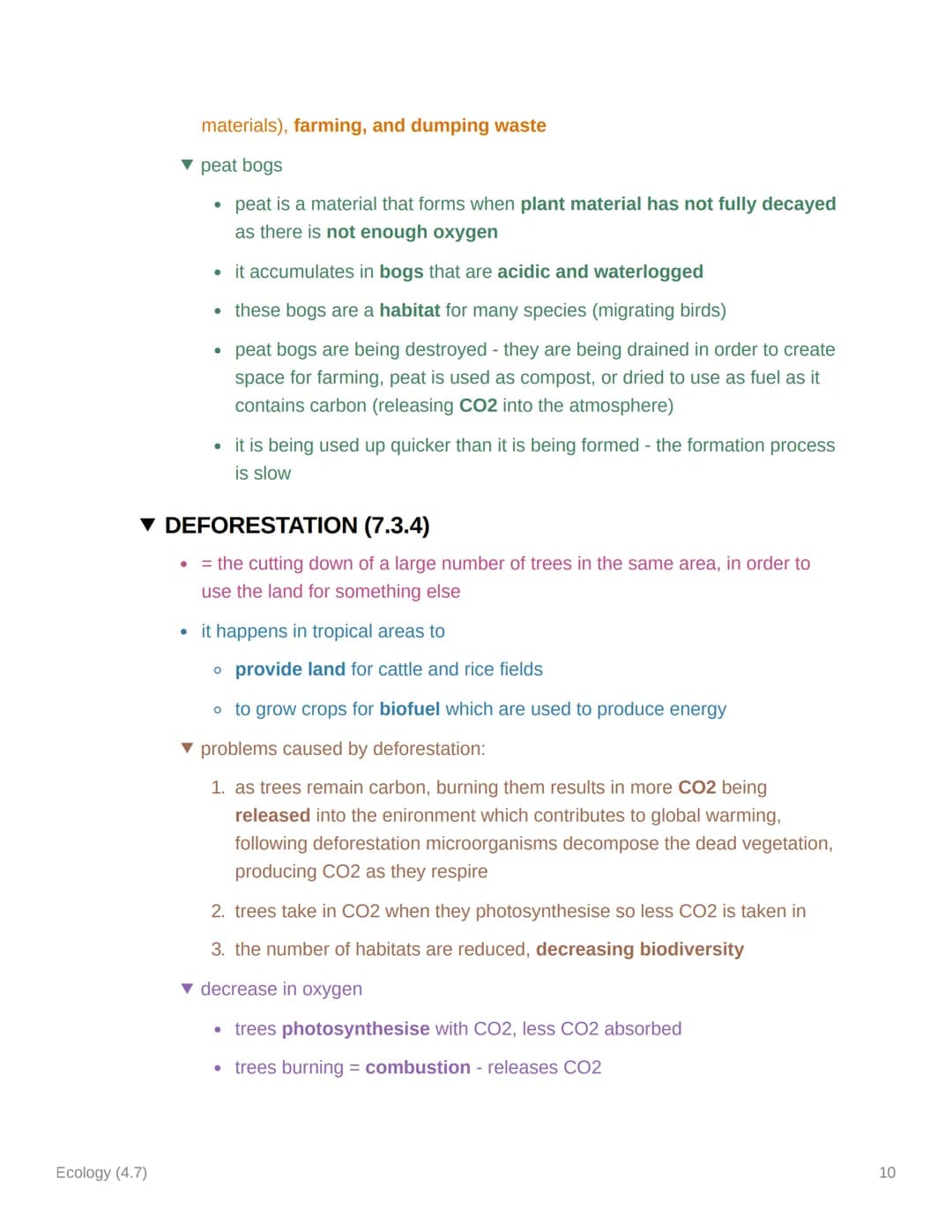 Ecology (4.7)
TOPIC 7 AQA GCSE BIOLOGY
▼ KEY TERMS
Ecology (4.7)
▪ Biodiversity- variety of living organisms
• Carrion - decaying flesh and 