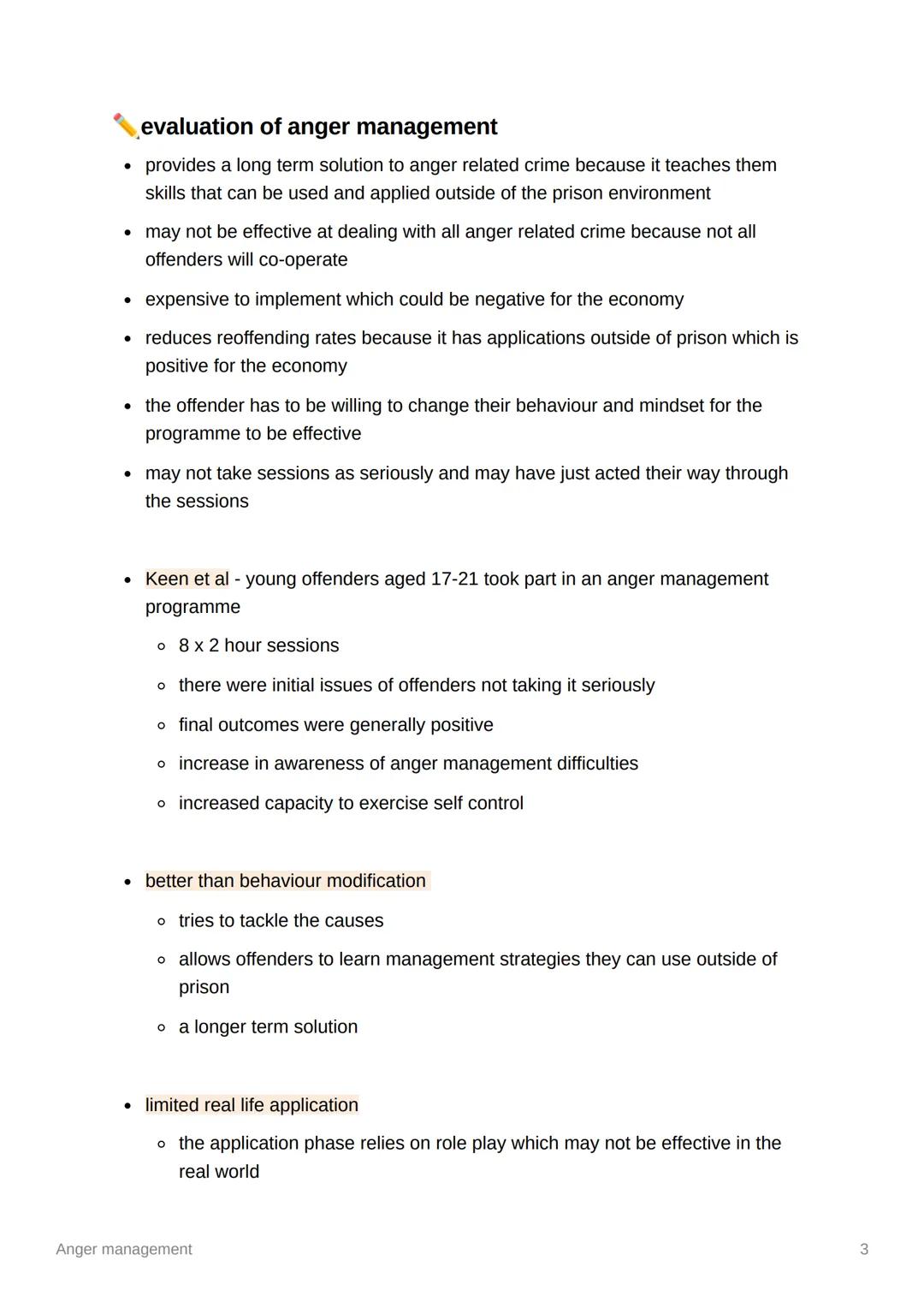 ১৫
# Anger management

Recap quiz

1. what is behaviour modification - unlearning negative behaviours through operant
conditioning

2. what 