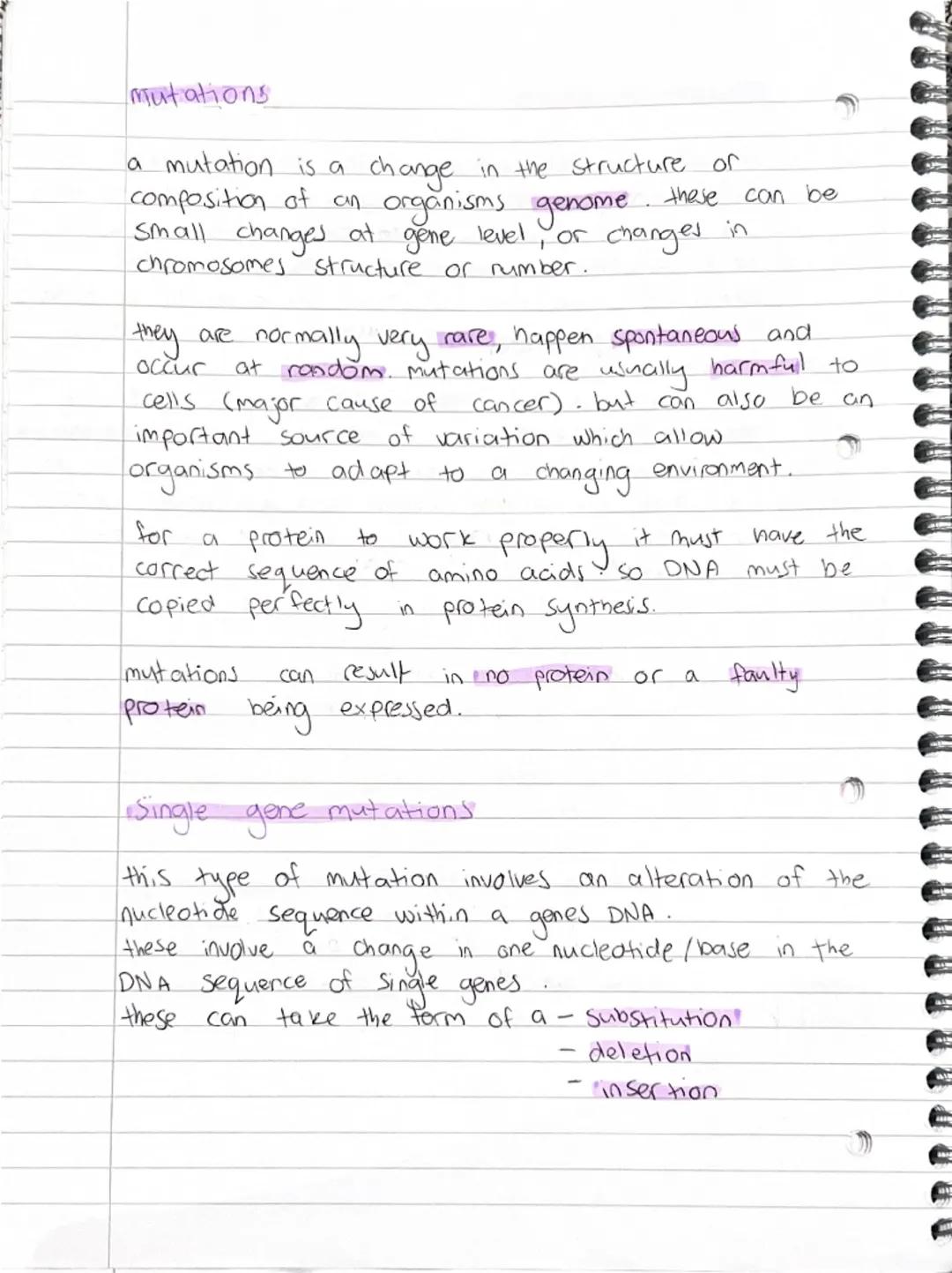 higher human biology unit 1- mutations