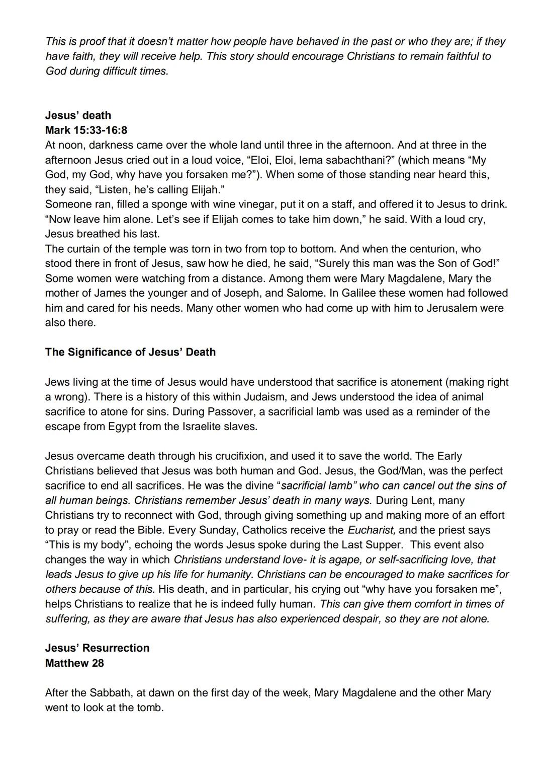 Christianity
Mandatory Content
Beliefs:
◆ beliefs about God
Higher RMPS Revision Guide
◆ nature of human beings: free will; sin; stewards
◆ 