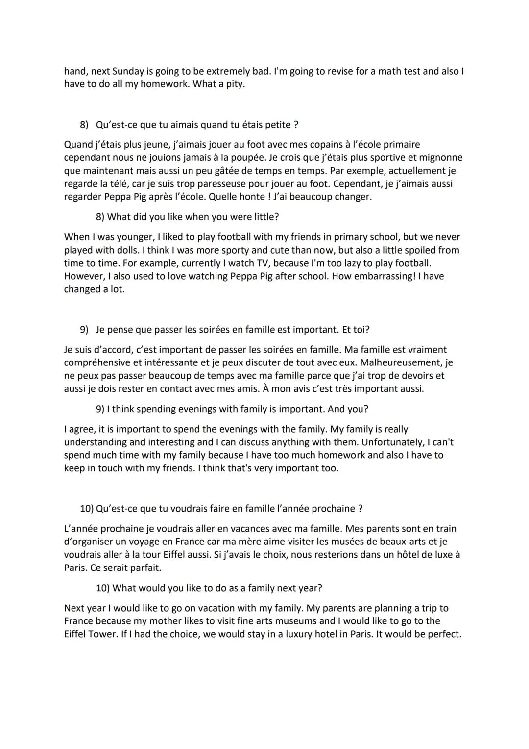French GCSE - Conversation questions and answers - Theme 1 Who Am I?
1) Quelle est ta personnalité?
Je pense que je suis sympa et parfois gé