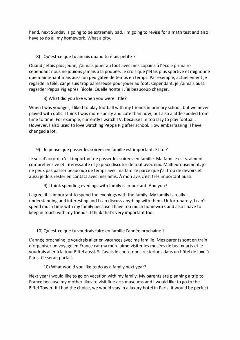 French GCSE - Conversation questions and answers - Theme 1 Who Am I?
1) Quelle est ta personnalité?
Je pense que je suis sympa et parfois gé