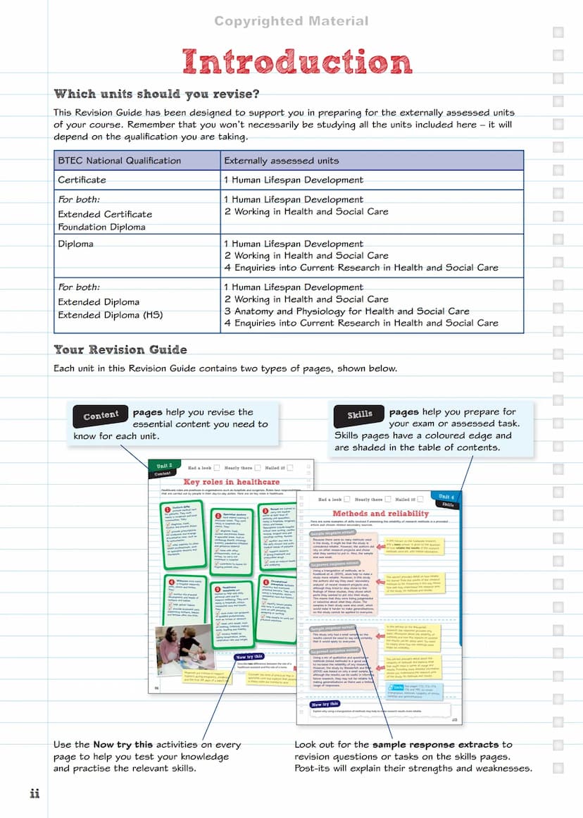 SECOND
EDITION
Copyrighted Material
endorsed for
BTEC
REVISE BTEC NATIONAL
Health and
Social Care
REVISION
GUIDE
Includes
FREE
online
editio