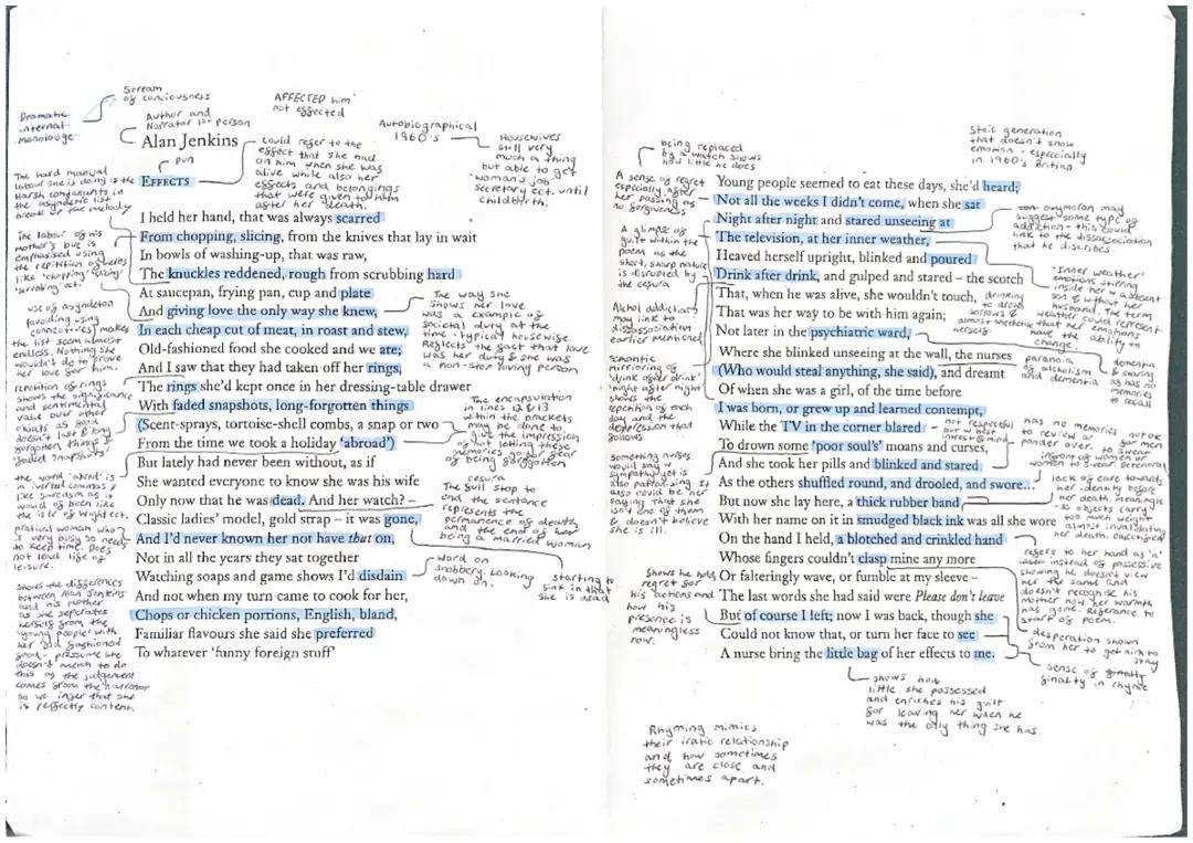 ‘Effects’ By Alan Jenkins annotations 
