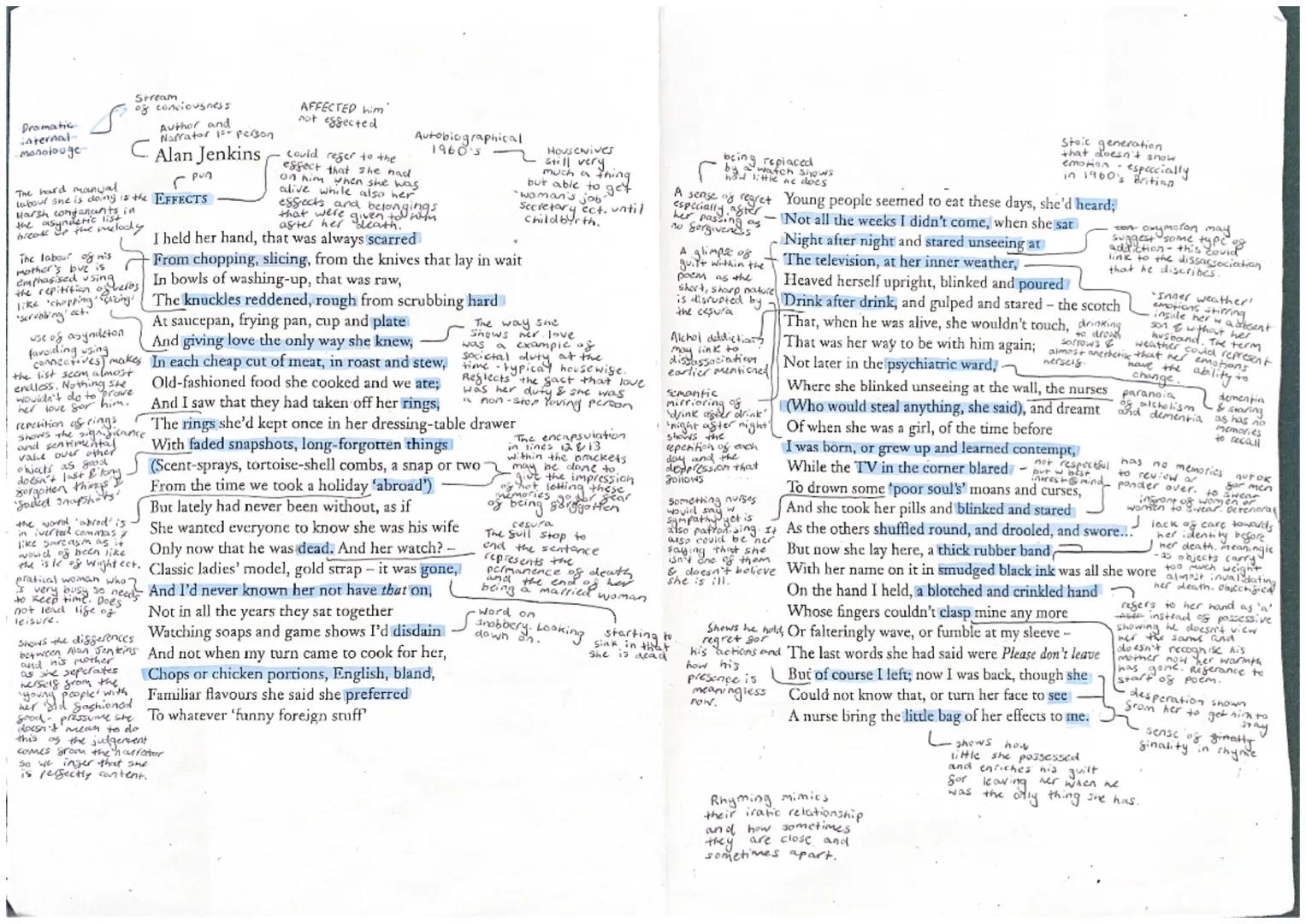 Dramatic
internal
monotouge-
Stream
of conciousness
Author and
Narrator 15 person
C Alan Jenkins
The labour of his
mother's but is
emphasise
